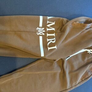 AMIRI Tan Joggers with White Logo